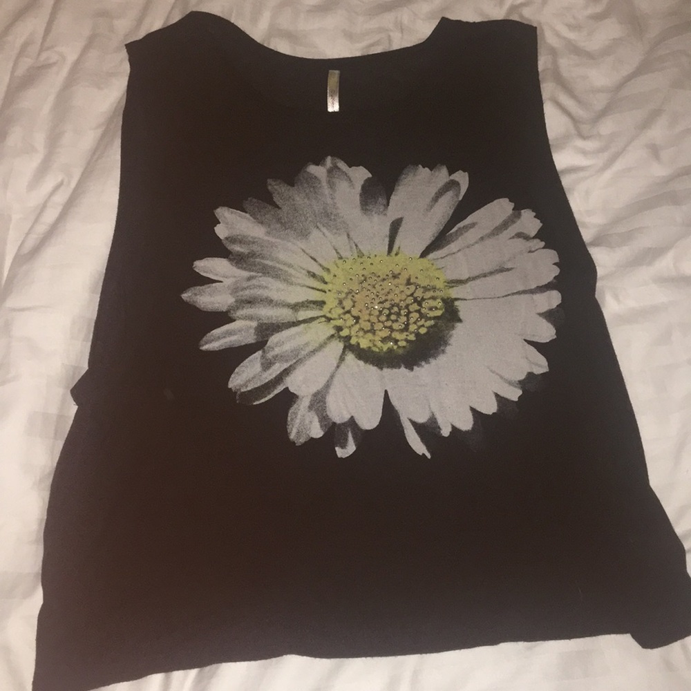 Black Daisy Muscle Tank